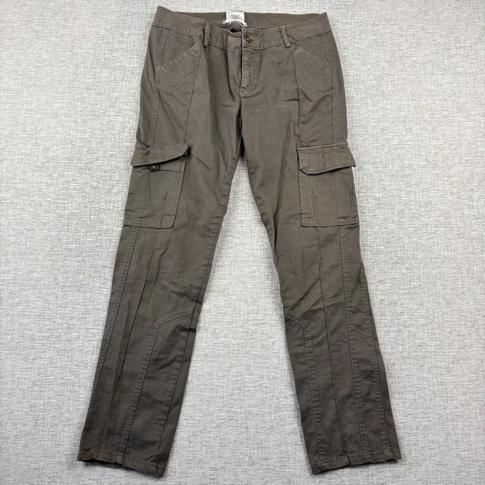 Willow & Clay Women Size 30 Brown Cargo Pants Slim Straight Leg Utility Stretch